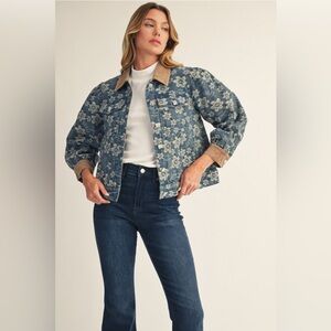 JODIFL Floral Denim, Corduroy and Rhinestone Buttons